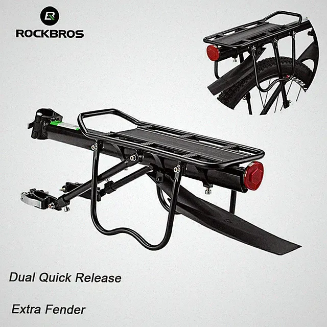 RockBros Bike Rear Rack Quick Release Luggage Carrier With Fender for 24-29"Bike