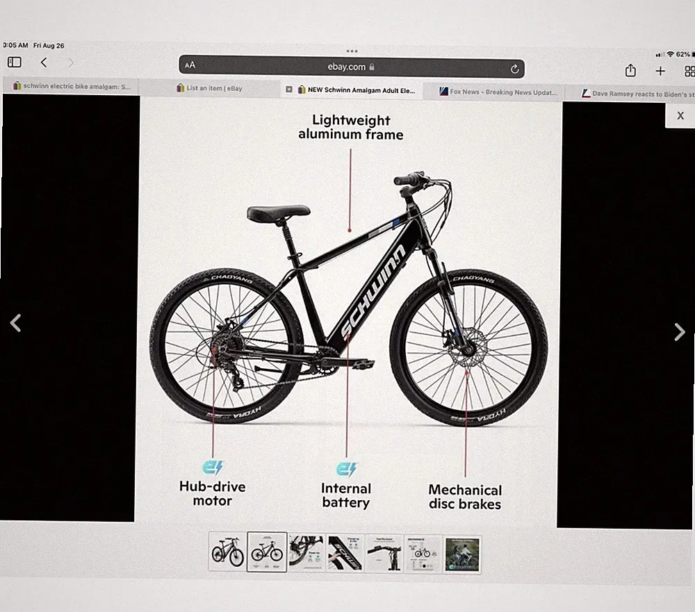Schwinn 650B Amalgam Electric Bike, Hybrid Frame Certified To UL2849 Standards