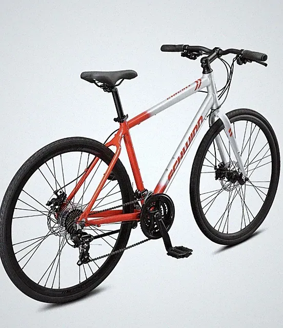 SCHWINN MEN’S CIRCUIT 700C/28” HYBRID BIKE SILVER/RED